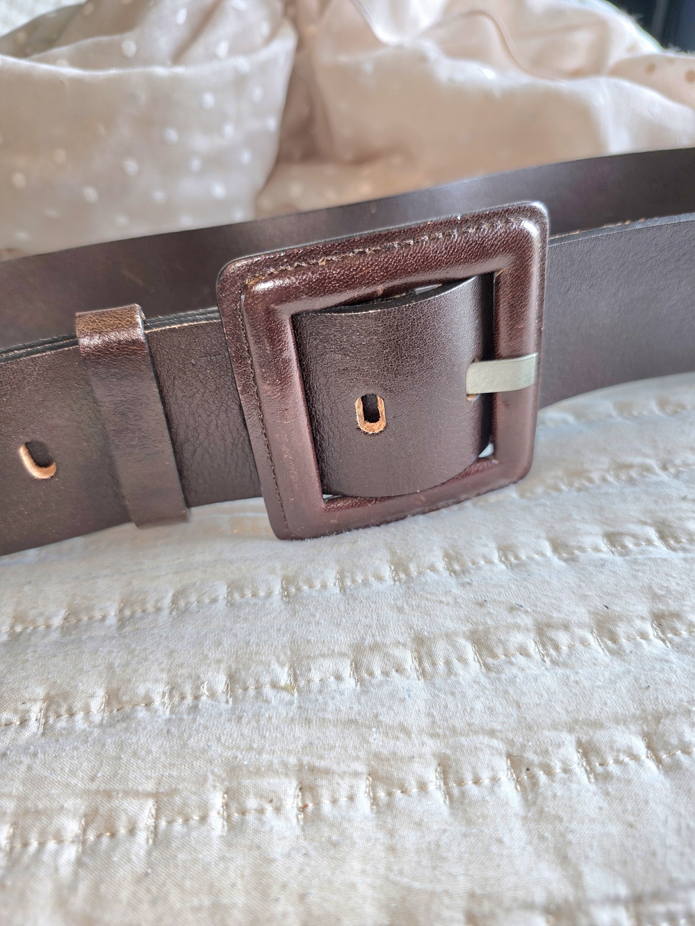 CAbi Brown Leather Belt with Square Buckle NWOT! Perfect Capsule Piece! Must!